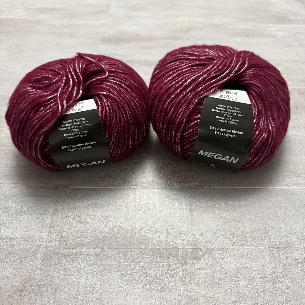 Stacy Charles Fine Yarns Megan, Color 484 - Blown‎ Yarn Maroon Silver Shine